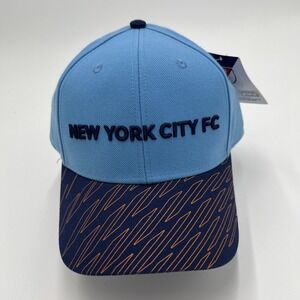 MLS New York City FC Snapback Hat Sky Blue Navy Zig Zag Brim NYCFC Cap NEW
